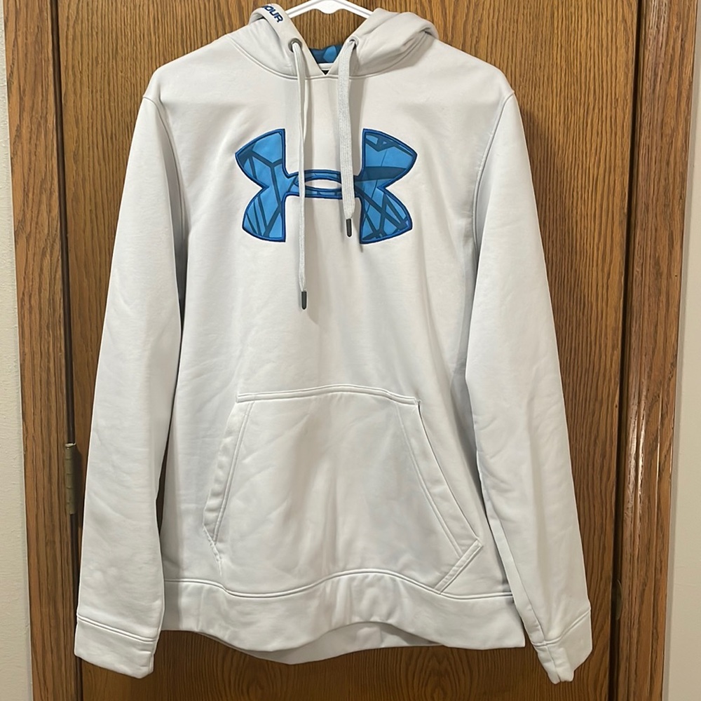 Light blue/grey Under Armour hoodie.